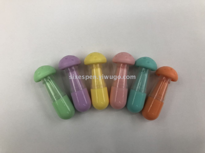The new macaron-coloured mushroom - shaped fluorescent mini-cartoon pen will be available in 2020