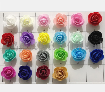 Foam Imitation flower PE rose head 3.5cm wedding candy gift box decoration with Lotso Rose
