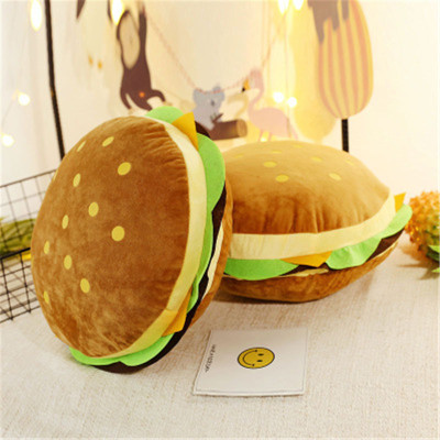 Food Plush Toy Hamburger Pillow Foodie Gift, Foodie Are You Excited