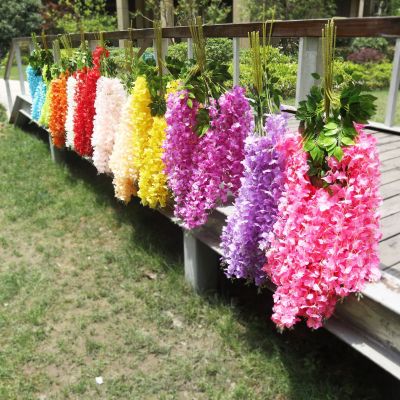 Wedding decoration of flowers living room decoration Douban plastic flowers cane Green wisteria flowers manufacturers wholesale