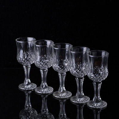 Special Offer Embossed Milk Juice Glass Cup Ice Cream Dessert Salad Bowl Diamond Goblets Wine Glass