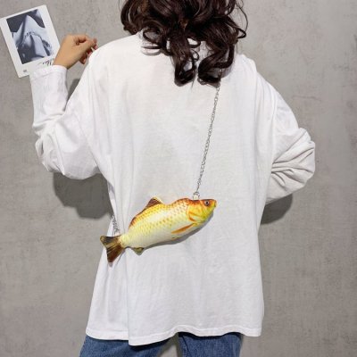 2020 Spring and Summer New Women's Cartoon Cute Simulated Fish Bag Personalized & Creative Shoulder/Crossbody Bag Fashion Bag