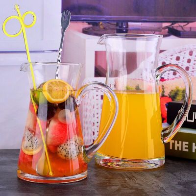 Lead-Free Glass Red Wine Liquor Fair Mug Jug with Handle Juice Jug Flowering and Fruiting Teapot Iced Tea Bottle 680ml