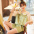 Summer ice cream Pajama Ladies thin sweet imitation silk short sleeve shorts doll collar home wear suit