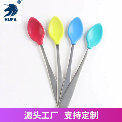 German 304 Stainless Steel Tooth Grinder Creative Temperature Sensing Silicone Spoon Head Multi-Color Children Baby Safety Soup Spoon