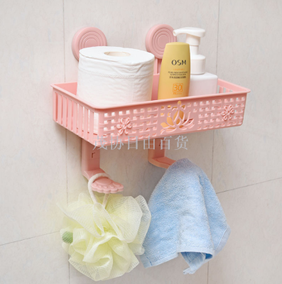 Creative two-layer bathroom shelf toilet paper box without punching sundries kitchen bathroom storage rack