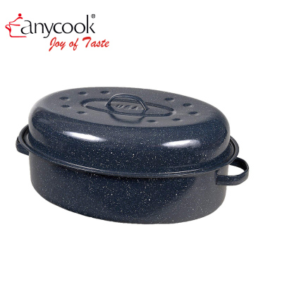 2pcs Enamel Roaster Baking Pan Chicken Pot Cookware