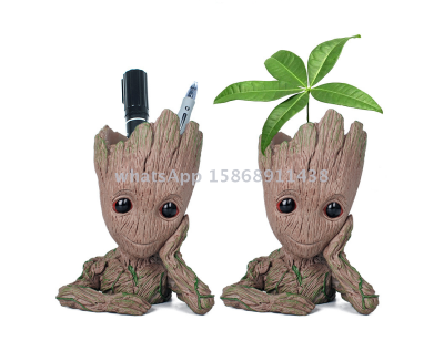 Guardians of the Galaxy Potted Tree Man pen Holder pot Groot Flowerpot Sapling doll baby pot pen holder flowerpot