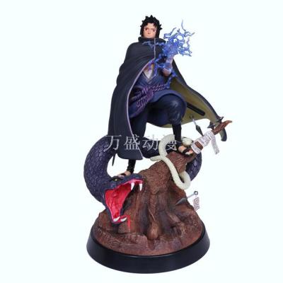 Wansheng anime naruto GK burning wind sasuke uchiha sasuke statue hand box office furnishing articles model