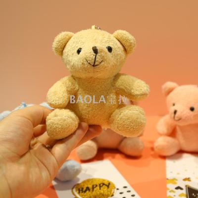 Sitting teddy bear plush toy key chain bear doll, pack pendant wedding throw small gifts wholesale