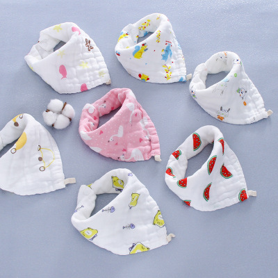 [Triangular Binder] 6 Layers 8 Layers Pure Cotton Children's Triangle Towel Triangular Binder Cute Special Men and Women Baby's Triangular Hood Triangular Binder