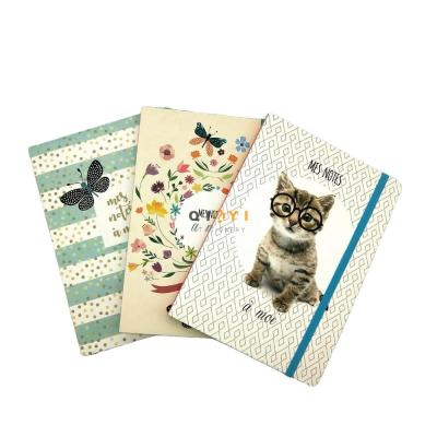 Wholesale custom logo color elastic notebook diary white page