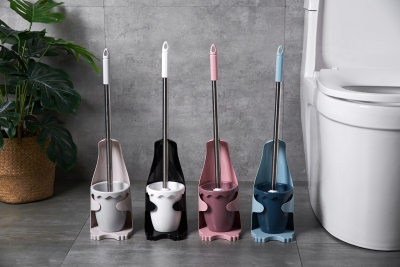 X22-7221 Creative Plain Color Toilet Brush Set Toilet Cleaning Brush Toilet No Dead Angle Brush Long Handle Soft