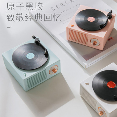 New vintage atomic multi-functional audio small vinyl record player vintage Retro Bluetooth speaker gifts