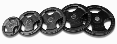 Fitness Barbells coated with three - hole hand grip barbells