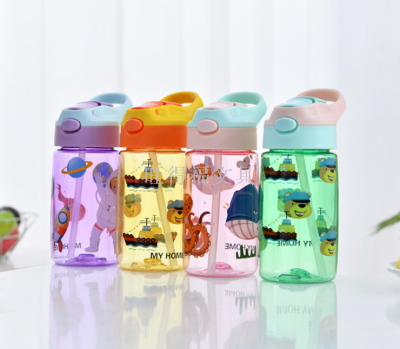 Children's Cartoon Drinking Cup Lock Portable Space Cup Sealed Leak-Proof Sports Bottle Factory Direct Sales 350ml