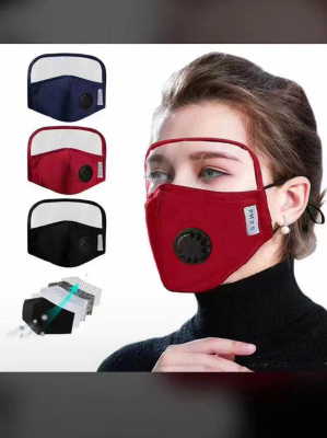 Cotton Protective mask Face mask with Lens and breathing valve anti-smog mask PM2.5 eye protection Cotton Cloth