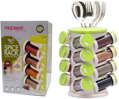 The SPICE RACK Rotates a 16 - piece set of treelike 16 PCS SPICE RACK with multiple holes