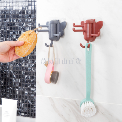 Bee swivel hook super toilet non-trace adhesive hangers bathroom wall shelving non-punch adhesive hooks