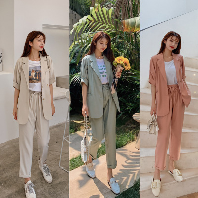 Real shot spot 957# Best friend small suit woman 2020 New Spring and summer show high Korean version of Western style two-piece set