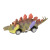 New Dinosaur Warrior Car Four-Wheel Dinosaur Model Car Small Racing Car Dinosaur Toy Children's Educational Stall Toy