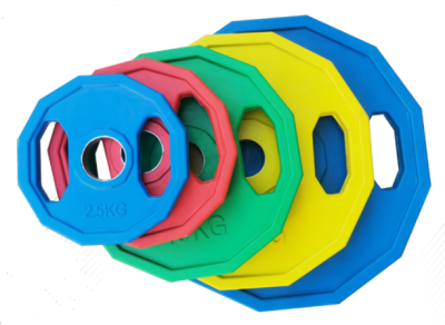 Twelve-Side Color Glue-Coated Two-Hole Hand-Held Barbell Disk