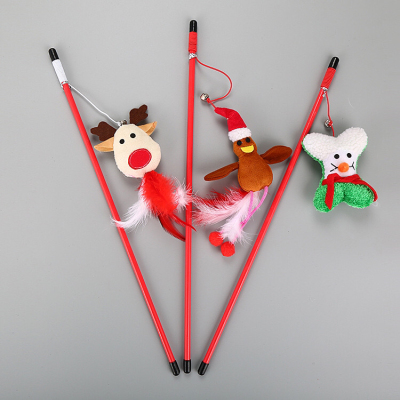 Pet Christmas Series Cat Stick cat toy interactive training toy stuffed deer old man supplies direct sale