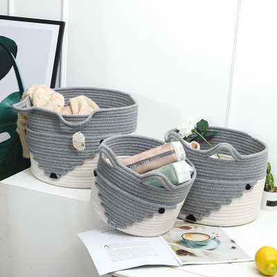 European and American Export Wardrobe Basket Storage Basket Cotton String Environmental Protection Miscellaneous Basket Dirty Clothes Basket Buggy Bag Washing