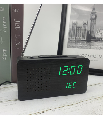 New multi-function Radio Simple Luminous Alarm Clock LED Electronic Clock Creative Electronic Gift 1299 Radio