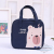 Cartoon canvas tote bag office worker elementary school student lunch box bag heat preservation bag with rice