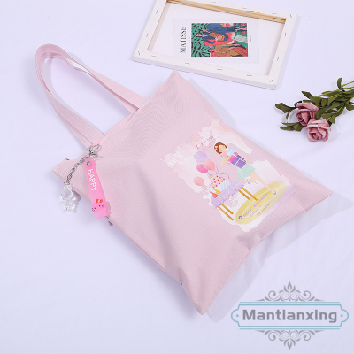 Korean small fresh hand one-shoulder canvas bag female art simple cloth bag school bag shopping bag