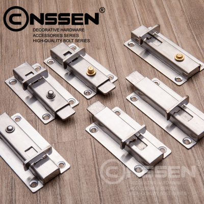 CONSSEN Kangcheng automatic button bolt bathroom spring bolt A manual bolt stainless steel self - spring bolt