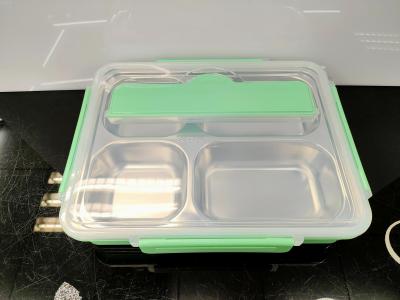 304 stainless steel lunch box big 4 can be filled with water insulation office students bento box cutlery
