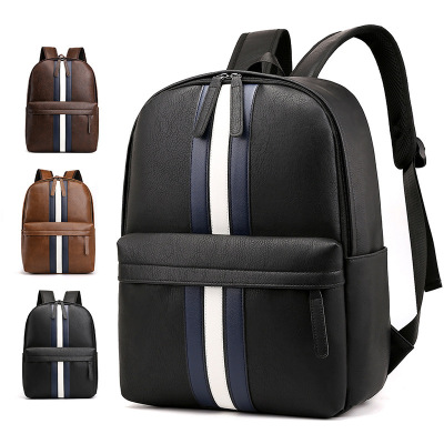 Foreign trade has come in a large-capacity backpack, 15.6 \\\"PU soft leather Computer bag, multi-functional student backpack