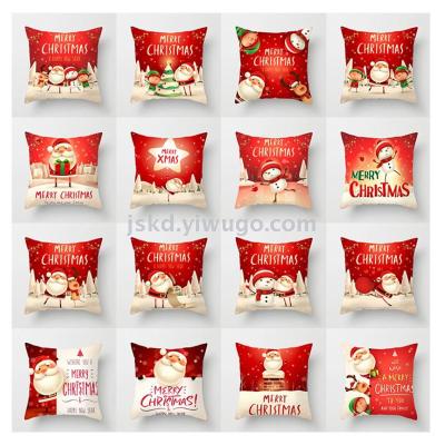 Santa Claus Snowman Pillowcase Holiday Home decoration cushion Cover Wholesale Custom