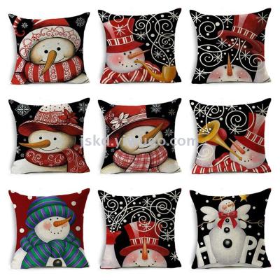 Christmas Merry Christmas Frosty Linen Pillowcase Office cushion
