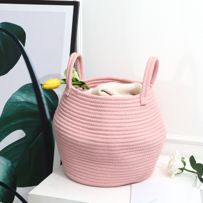 Household Portable Cotton Rope Storage Baskets Woven Sundries Storage Basket Nordic Style Storage Basket