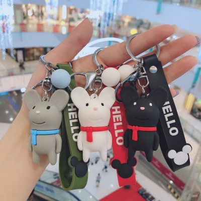Cartoon Scarf Mouse Keychain Pendant Crafts Accessories Trendy Women's Bags Jewelry Hang Decorations Doll Ornaments Hanging