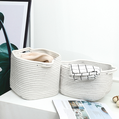 European and American Laundry Basket Storage Basket Cotton String Environmental Protection Miscellaneous Basket Dirty Clothes Basket Buggy Bag Washing