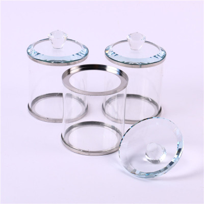 Storage Tank Crystal Glass Candy Box Tea Pot Coffee Pot Storage Tank Three-Piece Set Small Size