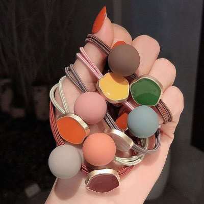Head rope women Morandi color Hair ring South Korea Web celebrity Ponytail Rubber Band Women Tie Head Sen Leather Holster hair rope hair accessories