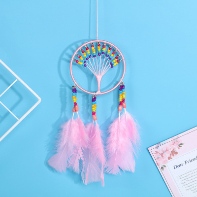 Wind bells feather dream net sitting room bedroom bedside warm decorative window paillette pendant small fresh wall Wind bells