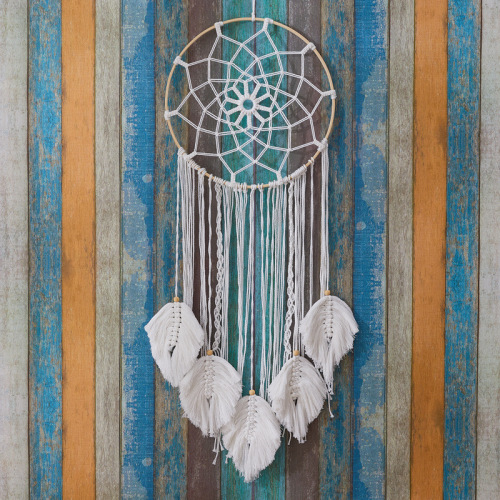 Amazon Hot Selling Product White Tassel Dreamcatcher the Commitments Dream Catcher Wind Chimes Home Decoration Pendant Gift