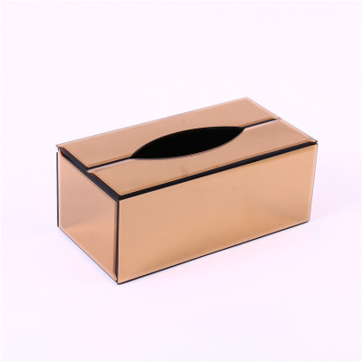 Home Furnishings Glass Tissue Box Tissue Box Napkin Paper Box Tissue Box Paper Box Factory Direct Sales