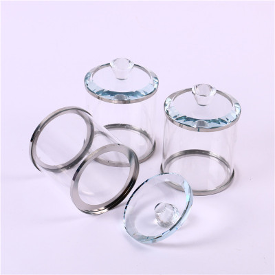 Storage Tank Crystal Glass Candy Box Tea Pot Coffee Pot Storage Tank Three-Piece Set Small Size