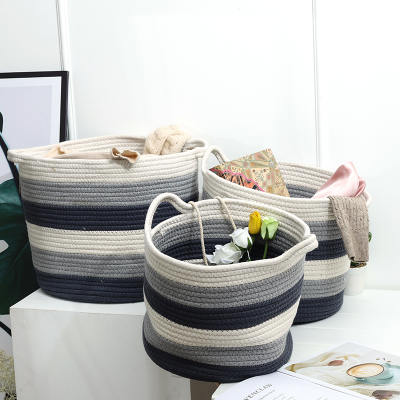 Cotton String Storage Toys Pet Hand-Woven European and American Now Linen Basket Kitchen Storage Home