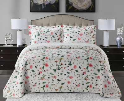 Digital printed three-piece set bedding summer quilt bed cover single and double person