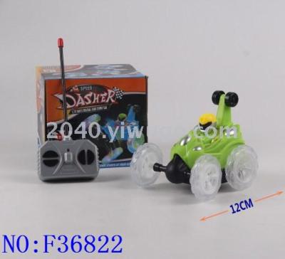 Yiwu small goods street stalls wholesale children's toys with lights remote control tipping stunt car F36822