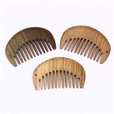 Factory Direct Sales Natural Log Green Sandalwood Comb Anti-Hair Loss Compact and Easy to Carry Green Sandalwood Makeup Comb