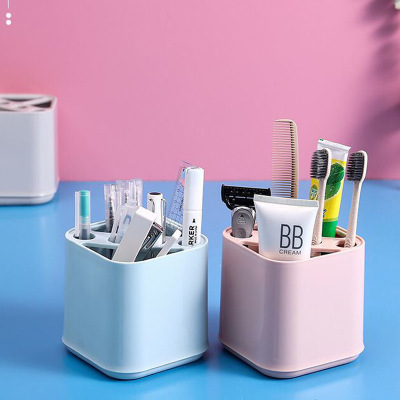 Storage Box Office Storage Rack Stationery Pen Holder Advertising Customized Printing Logo Multifunctional Plastic Toothbrush Holder